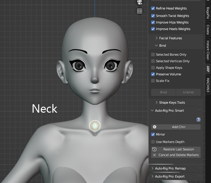 Blender Auto-Rig Pro (ARP)插件 Get Selected Objects 操作截圖